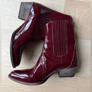 Free People New Frontier Patent Leather Ankle Boots